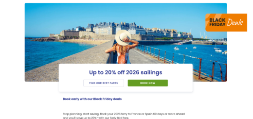 Brittany Ferries offre du Black Friday avec 20% de réduction.