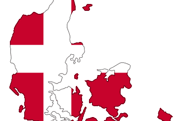 Carte de Danemark avec le drapeau danois