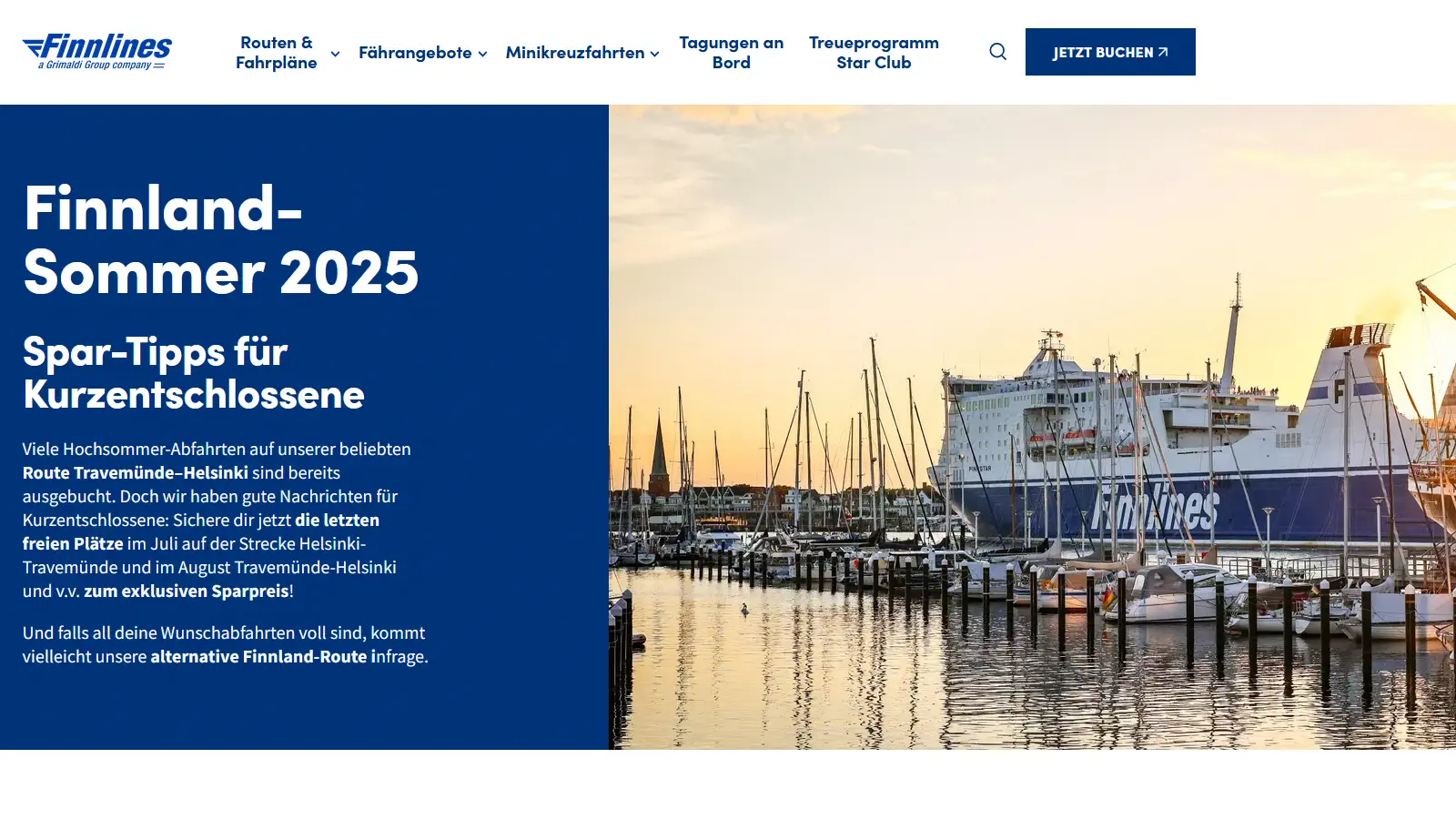 Finnlines Sommerangebot 2025