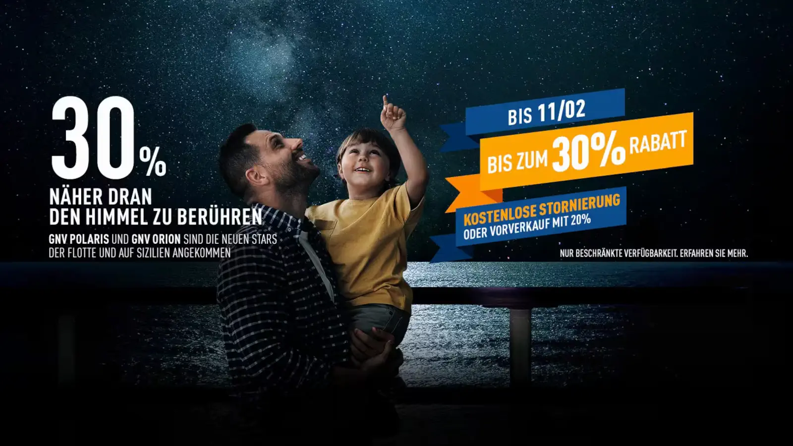 GNV Offre de réservation anticipée avec 30% de réduction