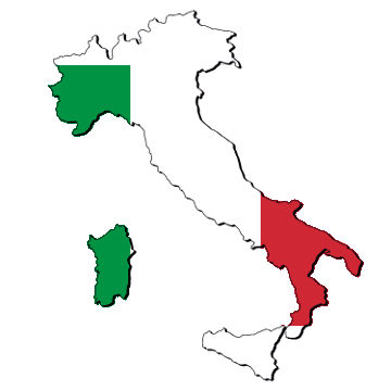 Italie Carte et drapeau de Italie