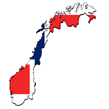 Carte et drapeau de Norvège
