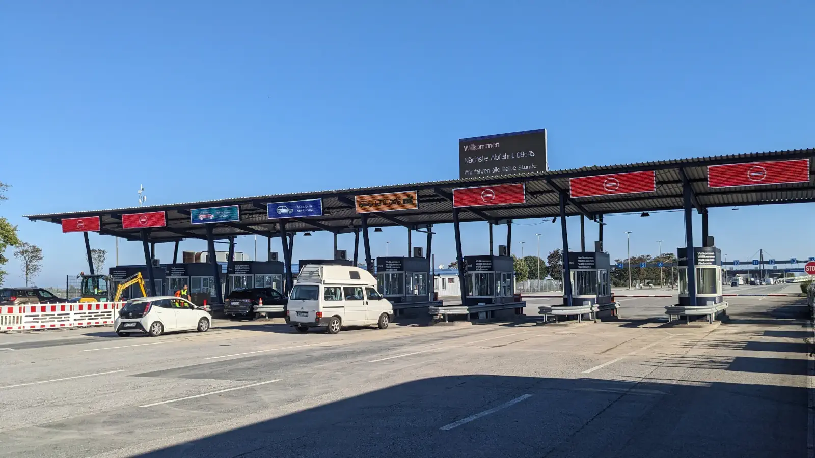 Enregistrement Scandlines pour les véhicules à Puttgarden.