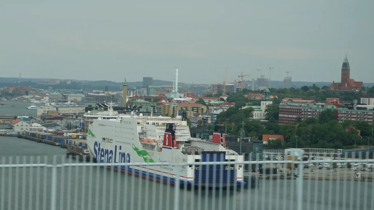 Le Ferry Stena Germanica de la compagnie de navigation Stena Line se trouve dans le port de Göteborg.