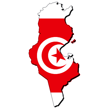 Carte et drapeau de Tunisie